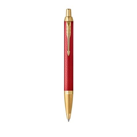 PARKER IM PREMIUM RED GOLD TRIM BALLPOINT PEN MEDIUM BLACK TB