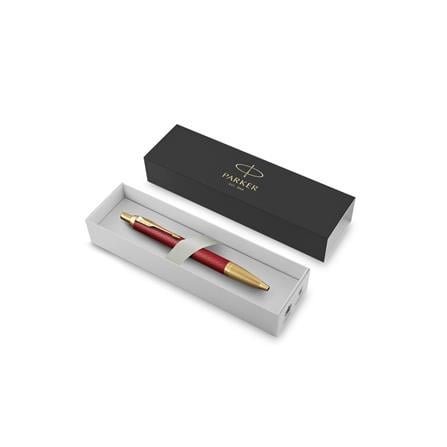 PARKER IM PREMIUM RED GOLD TRIM BALLPOINT PEN MEDIUM BLACK TB