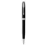 PARKER SONNET BLACK CHROME TRIM BALLPOINT PEN MEDIUM BLACK TB