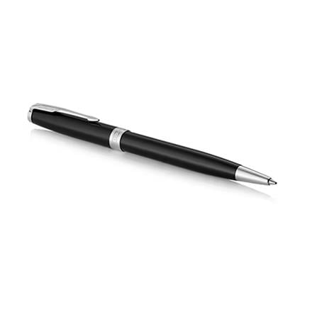 PARKER SONNET BLACK CHROME TRIM BALLPOINT PEN MEDIUM BLACK TB