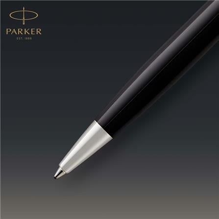 PARKER SONNET BLACK CHROME TRIM BALLPOINT PEN MEDIUM BLACK TB