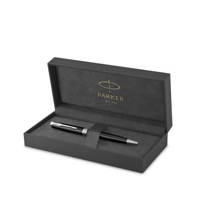 PARKER SONNET BLACK CHROME TRIM BALLPOINT PEN MEDIUM BLACK TB