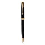 PARKER SONNET BLACK GOLD TRIM BALLPOINT PEN MEDIUM BLACK TB