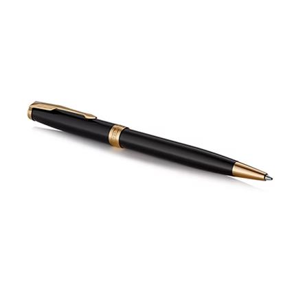 PARKER SONNET BLACK GOLD TRIM BALLPOINT PEN MEDIUM BLACK TB