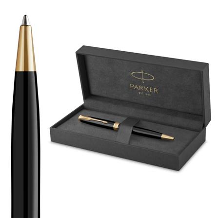 PARKER SONNET BLACK GOLD TRIM BALLPOINT PEN MEDIUM BLACK TB