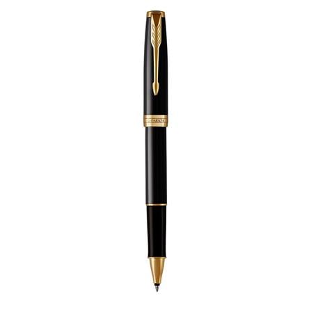 PARKER SONNET BLACK GOLD TRIM ROLLERBALL PEN HD TB