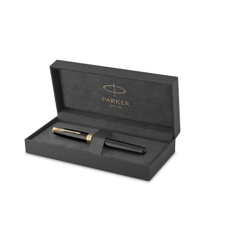 PARKER SONNET BLACK GOLD TRIM ROLLERBALL PEN HD TB
