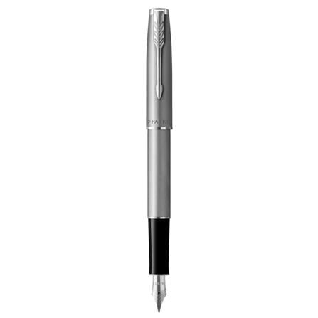 PARKER SONNET STAINLESS STEEL SANDBLASTED CHROME TRIM FOUNTAIN PEN FINE TB
