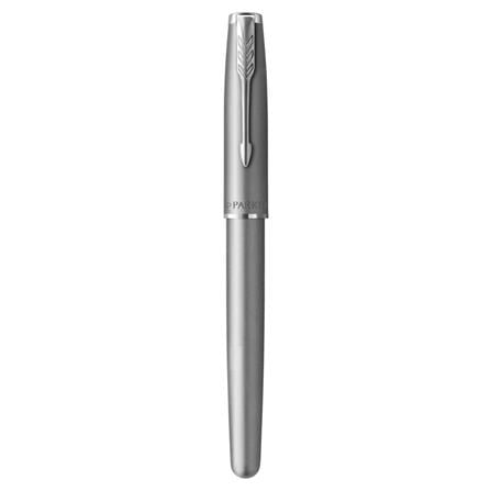 PARKER SONNET STAINLESS STEEL SANDBLASTED CHROME TRIM FOUNTAIN PEN FINE TB