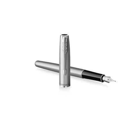 PARKER SONNET STAINLESS STEEL SANDBLASTED CHROME TRIM FOUNTAIN PEN FINE TB