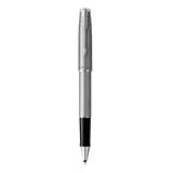 PARKER SONNET STAINLESS STEEL SANDBLASTED CHROME TRIM ROLLERBALL PEN TB