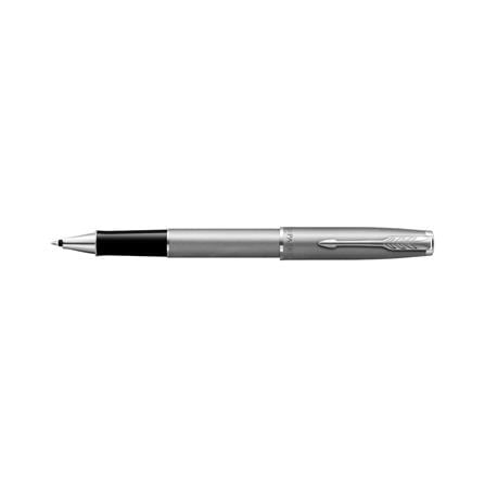 PARKER SONNET STAINLESS STEEL SANDBLASTED CHROME TRIM ROLLERBALL PEN TB