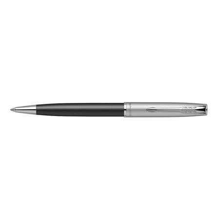 PARKER SONNET BLACK SANDBLASTED CHROME TRIM BALLPOINT PEN MEDIUM BLACK TB
