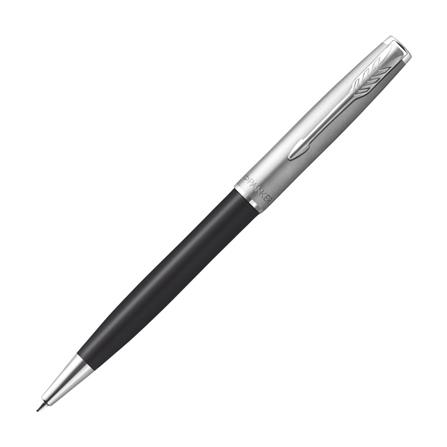 PARKER SONNET BLACK SANDBLASTED CHROME TRIM BALLPOINT PEN MEDIUM BLACK TB