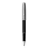 PARKER SONNET BLACK SANDBLASTED CHROME TRIM ROLLERBALL PEN TB