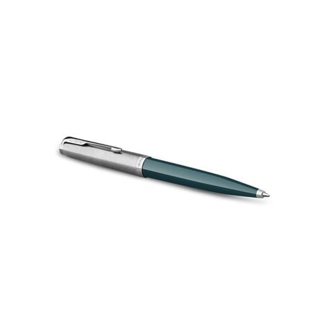 PARKER 51 TEAL BLUE CHROME TRIM BALLPOINT PEN MEDIUM BLACK TB