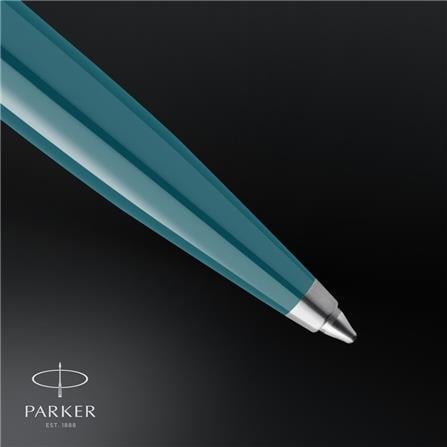PARKER 51 TEAL BLUE CHROME TRIM BALLPOINT PEN MEDIUM BLACK TB