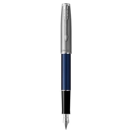 PARKER SONNET BLUE SANDBLASTED CHROME TRIM FOUNTAIN PEN FINE TB