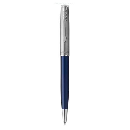 PARKER SONNET BLUE SANDBLASTED CHROME TRIM BALLPOINT PEN MEDIUM BLACK TB