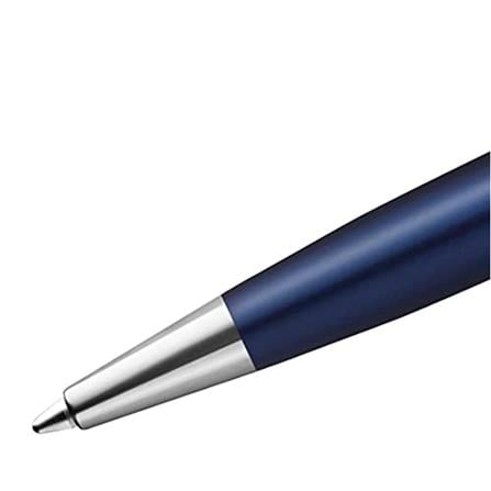 PARKER SONNET BLUE SANDBLASTED CHROME TRIM BALLPOINT PEN MEDIUM BLACK TB
