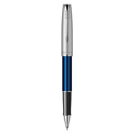 PARKER SONNET BLUE SANDBLASTED CHROME TRIM ROLLERBALL PEN TB