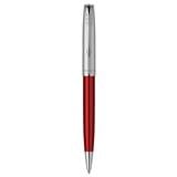 PARKER SONNET RED SANDBLASTED CHROME TRIM BALLPOINT PEN MEDIUM BLACK TB