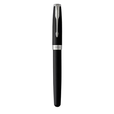 PARKER SONNET MATTE BLACK CHROME TRIM ROLLERBALL PEN HD TB