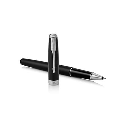 PARKER SONNET MATTE BLACK CHROME TRIM ROLLERBALL PEN HD TB