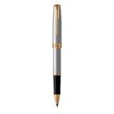PARKER SONNET STAINLESS STEEL GOLD TRIM ROLLERBALL PEN HD TB
