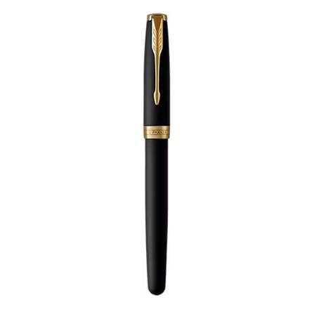 PARKER SONNET MATTE BLACK GOLD TRIM ROLLERBALL PEN HD TB