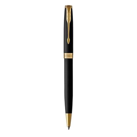 PARKER SONNET MATTE BLACK GOLD TRIM BALLPOINT PEN MEDIUM BLACK TB