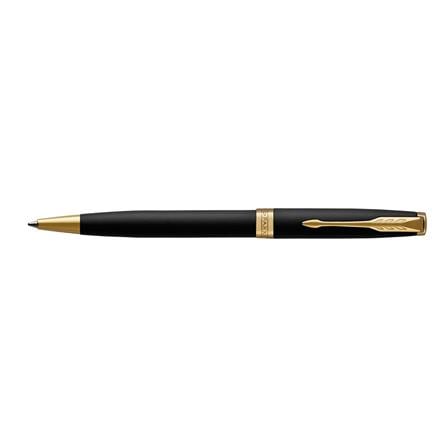 PARKER SONNET MATTE BLACK GOLD TRIM BALLPOINT PEN MEDIUM BLACK TB
