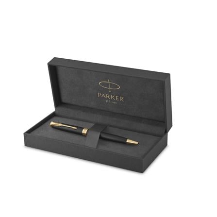 PARKER SONNET MATTE BLACK GOLD TRIM BALLPOINT PEN MEDIUM BLACK TB
