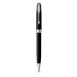 PARKER SONNET MATTE BLACK CHROME TRIM BALLPOINT PEN MEDIUM BLACK TB