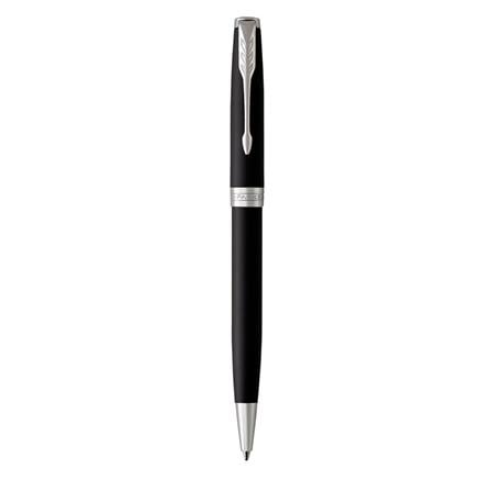 PARKER SONNET MATTE BLACK CHROME TRIM BALLPOINT PEN MEDIUM BLACK TB