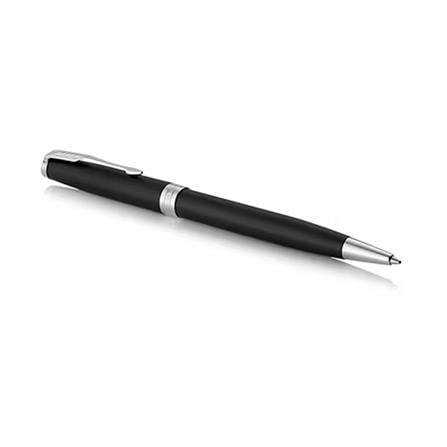 PARKER SONNET MATTE BLACK CHROME TRIM BALLPOINT PEN MEDIUM BLACK TB