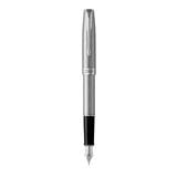 PARKER SONNET STAINLESS STEEL CHROME TRIM FOUNTAIN PEN FINE TB