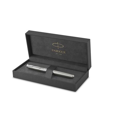 PARKER SONNET STAINLESS STEEL CHROME TRIM FOUNTAIN PEN FINE TB