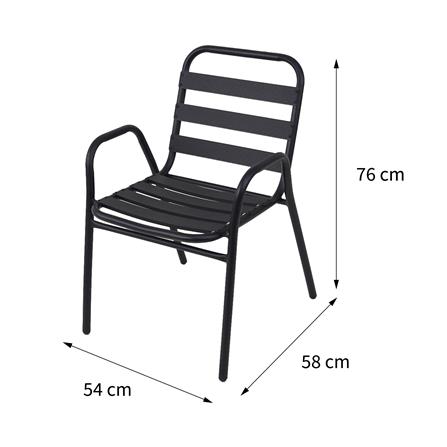 STEEL PATIO CHAIR SPRING NELLY BLACK