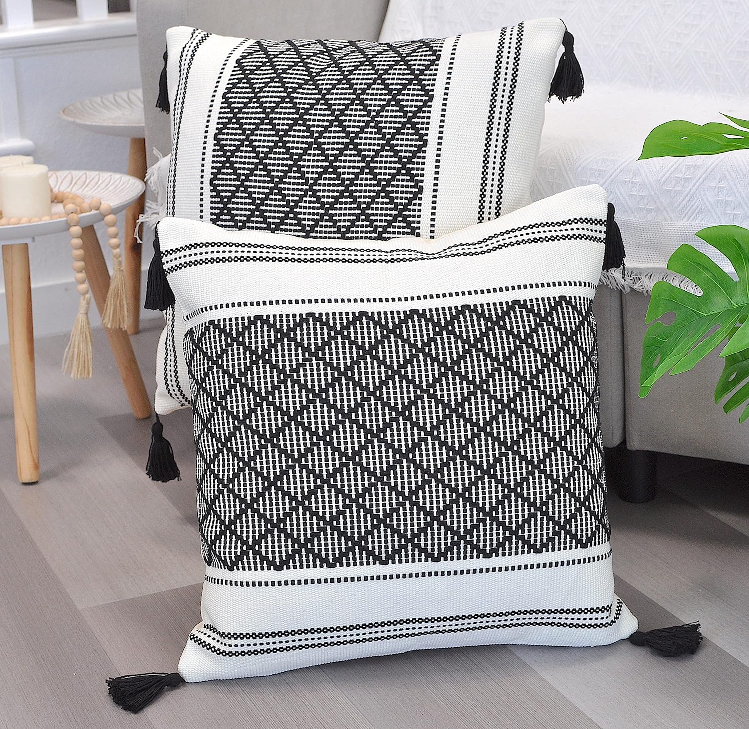 HOME LIVING STYLE CUSHION RIMBUN 18X18 GRAY