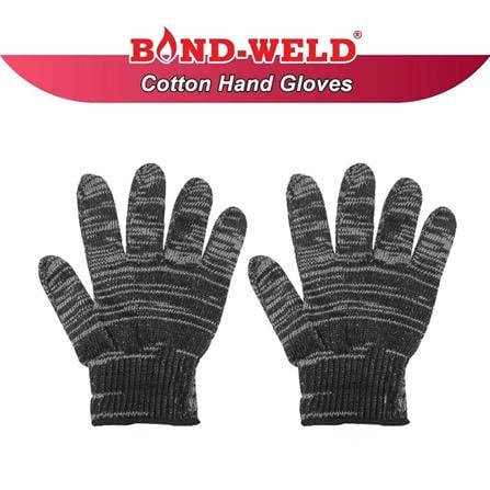BOND-WELD COTTON HAND GLOVES 1 DOZEN BLACK B-300DZ