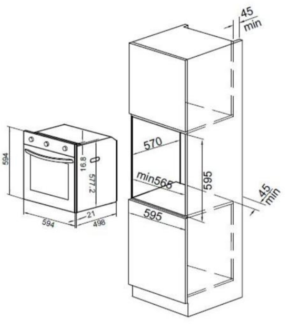FABER BUILT-IN OVEN FERVIDO FBO-M7F700BK 70LITER 7PROGRAM