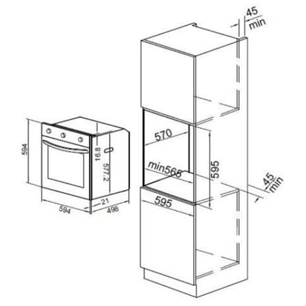 FABER BUILT-IN OVEN FERVIDO FBO-M7F700BK 70LITER 7PROGRAM