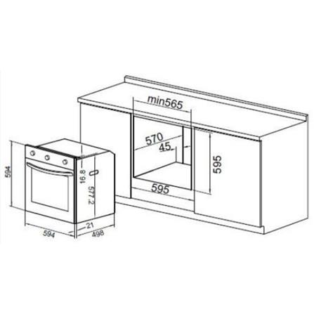 FABER BUILT-IN OVEN FERVIDO FBO-M7F700BK 70LITER 7PROGRAM