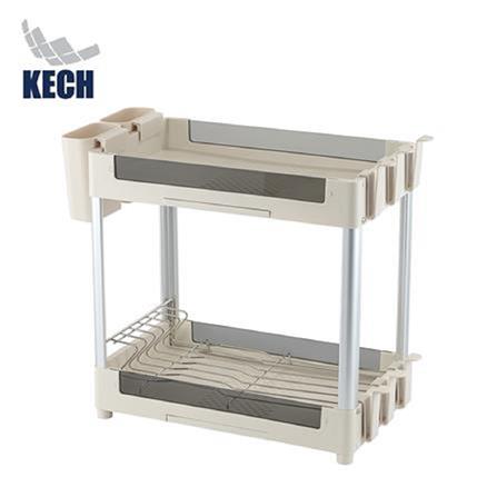 DISH RACK PLASTIC+TEMPERGLASS 2TIER NOAR KECH 23.2X46.6X39.7CM.