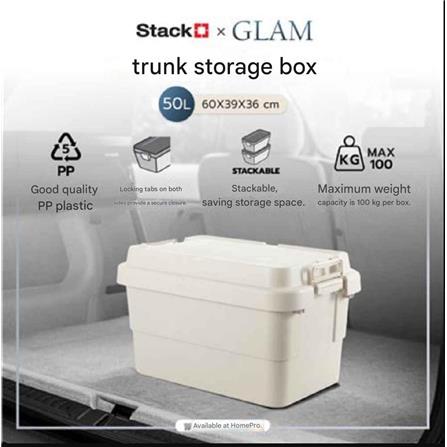 TRUCK ORGANIZER 50L GLAM 60X39X36CM BEIGE STACKO