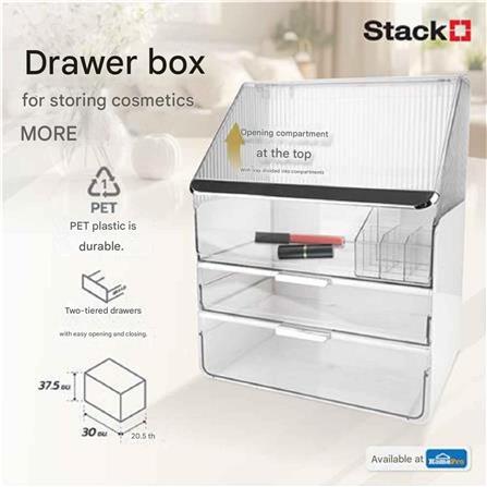 MAKEUP ORGANIZER BREIS 30X20.5X37.5CM CLEAR STACKO