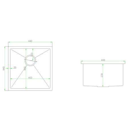 CABANA BUILT-IN HONEYCOMB KITCHEN SINK CKS6347 44CM 1BOWL SILVER STAINLESS STEEL WITH FAUCET CB1531SS-DIY