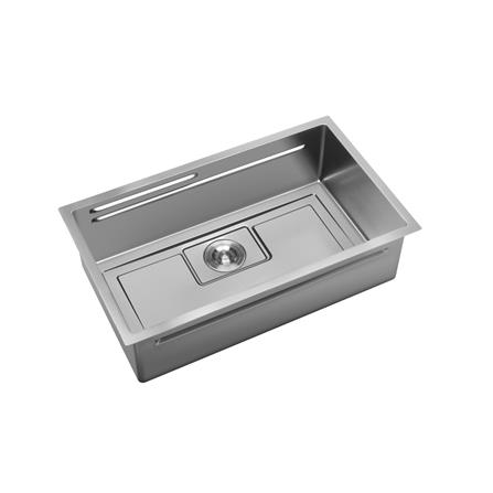 SORENTO BUILT-IN NANOMAGMA MULTIFUNCTIONAL KITCHEN SINK SRTKS7846 78CM 1BOWL SILVER CHROME FINISH STAINLESS STEEL WITH PULL OUT TAP SRTKT71SS
