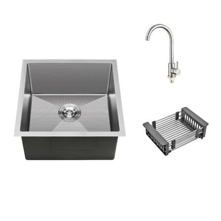 CABANA BUILT-IN HONEYCOMB KITCHEN SINK CKS6447-BL 44CM BLACK 1BOWL STAINLESS STEEL WITH FAUCET CB1530SS-BL-DIY